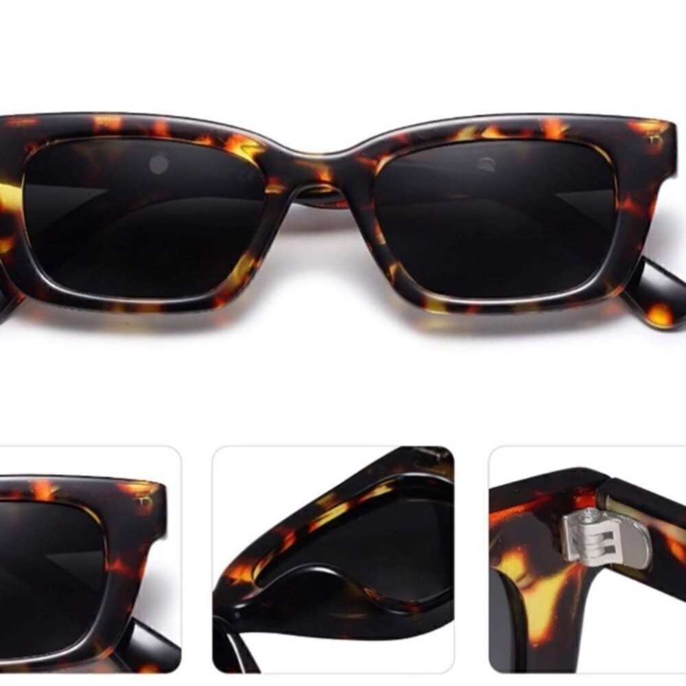 Rectangular Retro Chunky Sunglasses  - Picture 4 of 5